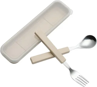 2-delige kinderbestekset crème