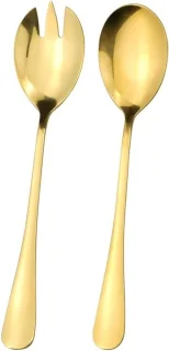 2-delige RVS Saladeset met Goeffels voor Restaurants, Hotels en Feestjes - Vaatwasserbestendig en Spiegelfinish