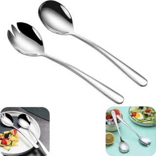 2 stuks bestek - slalepel - groentevork - soeplepel - fruitvork