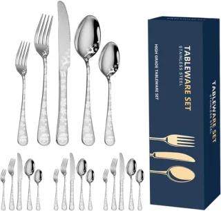 20-delige kerstbestekset zwart voor 4 personen