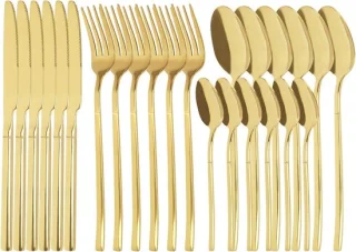 24-delig bestekset in goud voor 6 personen