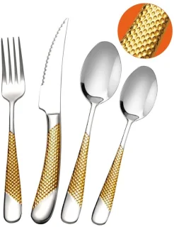 24-delig modern bestekset goud en zilver