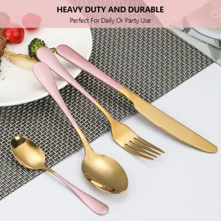 24-delige bestekset 6-persoons Roze Goud