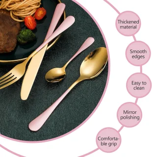 24-delige bestekset 6-persoons Roze Goud