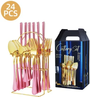 24-delige bestekset 6-persoons Roze Goud