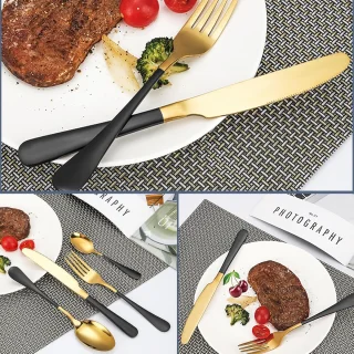 24-delige bestekset zwart/goud