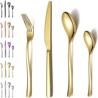 24-delige gouden bestekset
