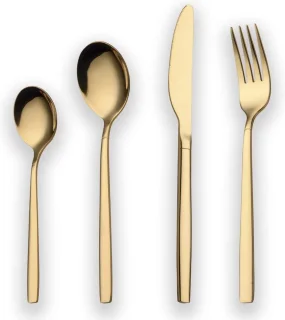 24-delige gouden bestekset voor 6 personen