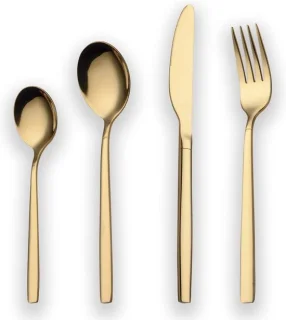 24-delige gouden bestekset voor 6 personen