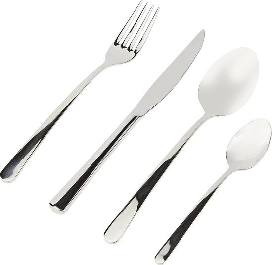 24-delige metallic zilveren bestekset