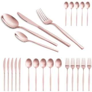 24-delige roestvrijstalen bestekset Rosegold Metallic Line