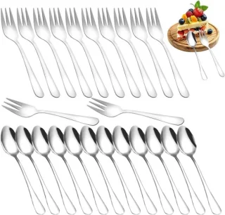 24-delige set koffielepels en taartvorken