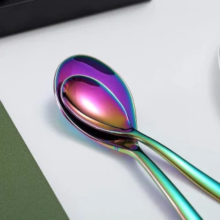 24/30-Delige Besteekset Black Gold Copper Rainbow