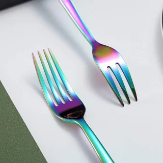 24/30-Delige Besteekset Black Gold Copper Rainbow