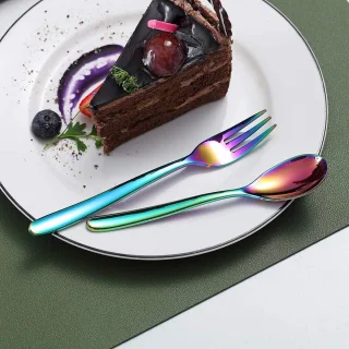 24/30-Delige Besteekset Black Gold Copper Rainbow