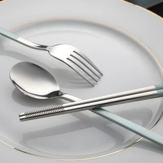 3-delige RVS bestekset - Blauw