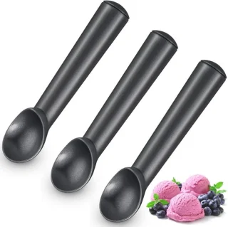 3 ijslepels, 18,5 cm, zwart