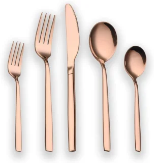 30-delige titanium roségouden bestekset voor 6 personen