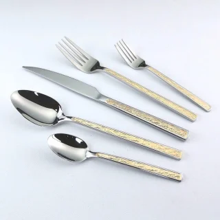 36-delige bestekset 18/10 roestvrij staal 6 personen gold/zilver 2024