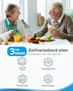 4-delige Keuken Set voor Parkinson Patiënten - Ergonomisch Bestek voor Handtrillingen, Artritis en Ouderen - Eten met Comfort voor Linkshandigen