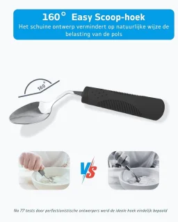 4-delige Keuken Set voor Parkinson Patiënten - Ergonomisch Bestek voor Handtrillingen, Artritis en Ouderen - Eten met Comfort voor Linkshandigen