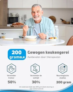 4-delige Keuken Set voor Parkinson Patiënten - Ergonomisch Bestek voor Handtrillingen, Artritis en Ouderen - Eten met Comfort voor Linkshandigen