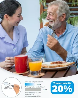 4-delige Keuken Set voor Parkinson Patiënten - Ergonomisch Bestek voor Handtrillingen, Artritis en Ouderen - Eten met Comfort voor Linkshandigen