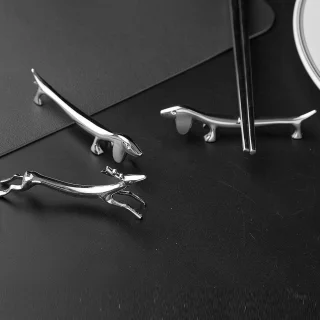 4-delige metalen besteksteun set dierenvorm