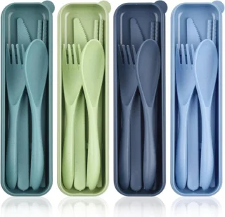 4-delige set plastic bestek