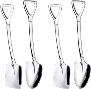 4-delige set zilveren mini dessertlepels