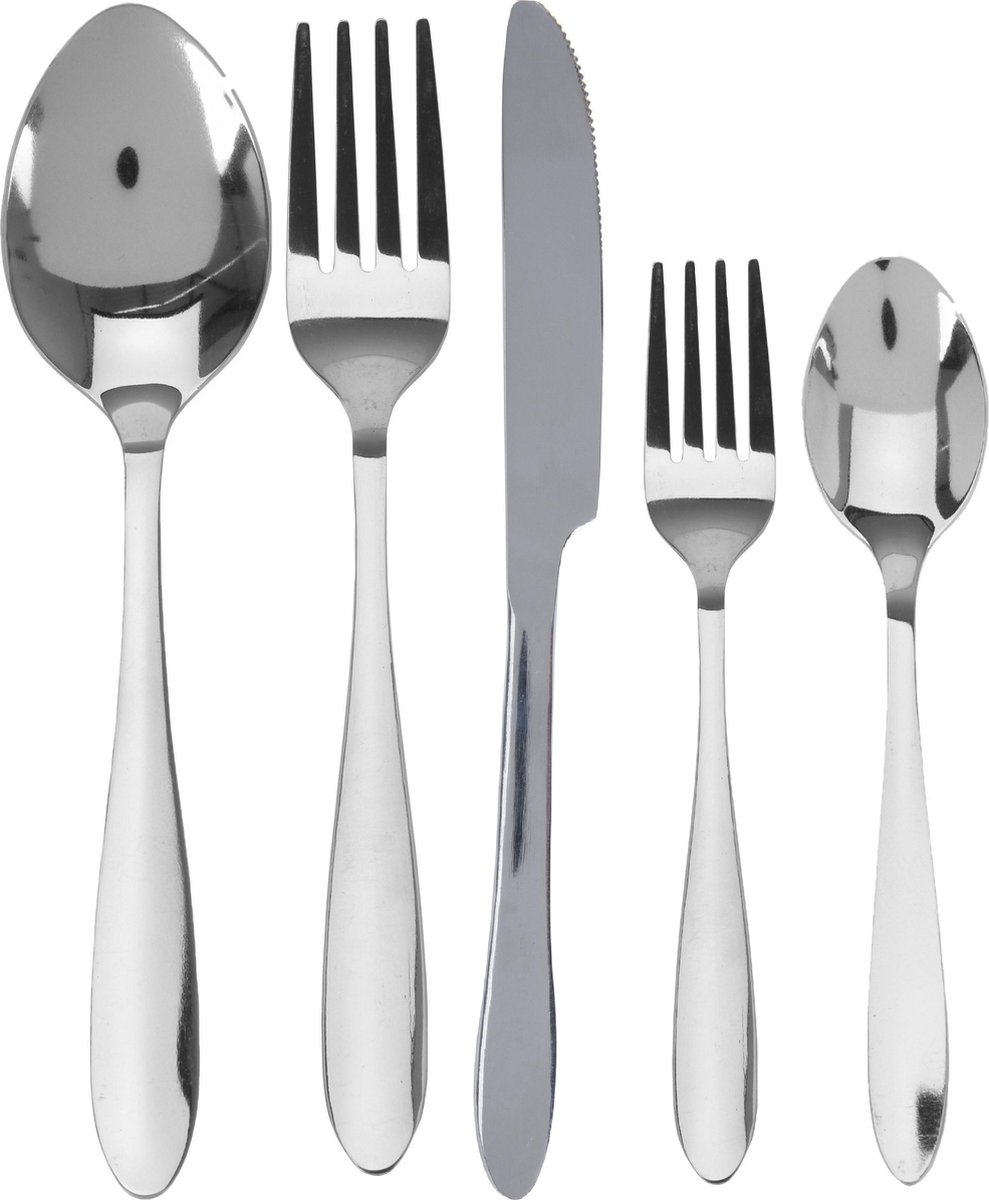 De 46-delige RVS bestekset tafelbestek compleet in één oogopslag
