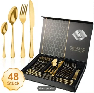 48-delige roestvrijstalen bestekset – steakmessen, vorken en lepels review