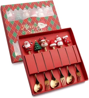 6-delig RVS Kerstbestek