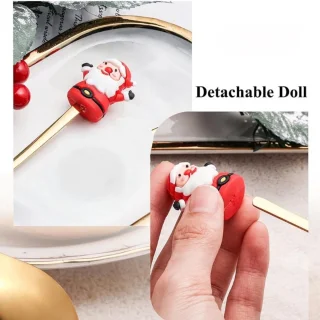 6-delige kerstbestekset – dessertset (rode verpakking)