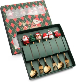 6-delige kerstbestekset van RVS