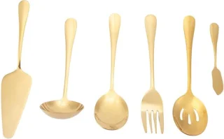 6-delige serveerset goud