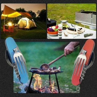 Wat vinden we goed aan de 6-in-1 Roestvrijstalen Opvouwbare Bestekset (2 stuks)