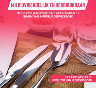 6-Persoons Roestvrijstalen Bestekset 24-Delig met Goudkleurige Opbergkoffer
