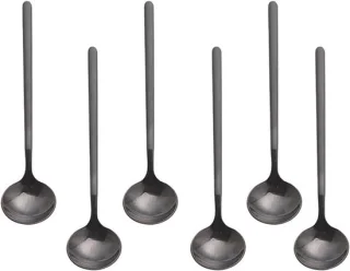 6 roestvrijstalen espressolepels (zwart)