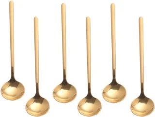 6 roestvrijstalen mini espressolepels