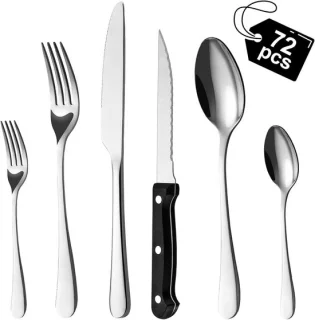 72-delige bestekset met steakmessen voor 12 personen