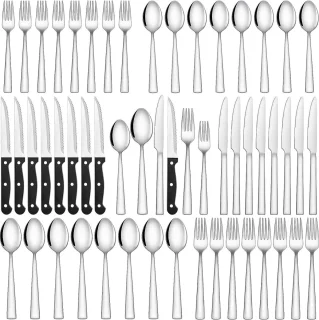 72-piece Stainless Steel Cutlery Set for 12 People