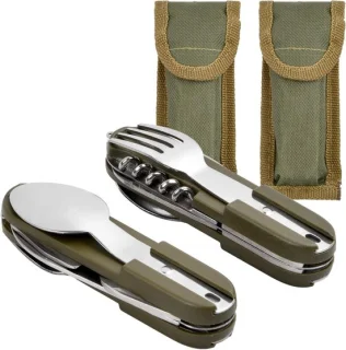8-in-1 RVS bestekset (groen)