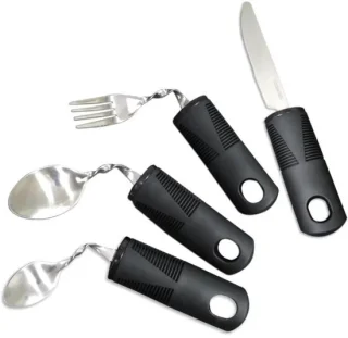 Aangepast bestek 4-delig set - Zwart