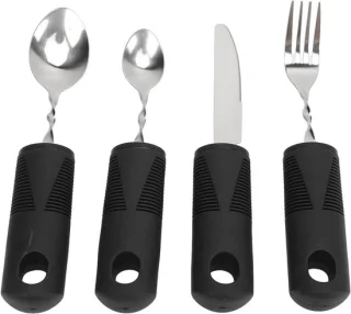 Adaptieve bestekset met gewichtsvork, lepel en mes