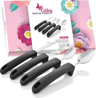Adaptive Utensils Bestekset 4-delig roestvrij staal (mes, vork, 2 lepels)