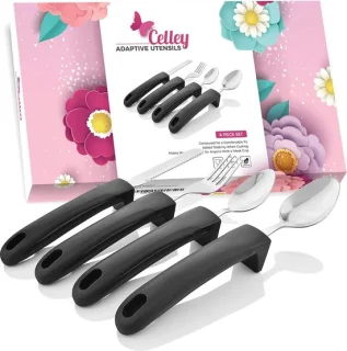Adaptive Utensils Bestekset 4-delig roestvrij staal (mes, vork, 2 lepels)