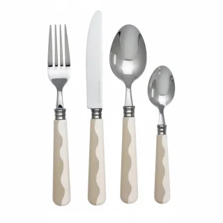 Addison Ross Wave bestekset 16-delig cappuccino/wit