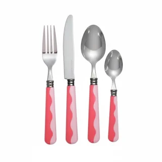 Addison Ross Wave bestekset 16-delig watermelon pink