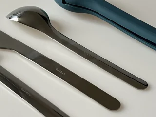 Afecto bestekset to go RVS blauw siliconen hoes